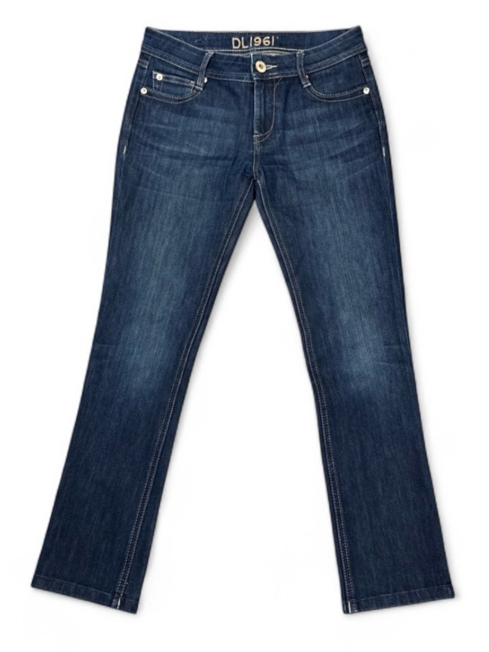 DL1961 Dark Wash Slim Straight Jeans Premium Denim Size 26